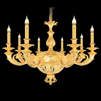 Đèn chùm nến đồng Netviet Ø950 x H700 + 500, E14 x 8 lamp W26Kg NC 008/8