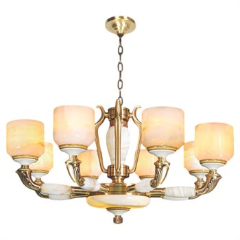 Đèn chùm đồng phong cách cổ điển Ø800*H450+600 - E27*8 Lamp NC 1008/8