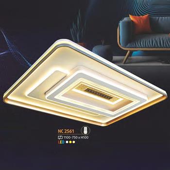 Đèn ốp trần Led chữ nhật kiểu sang trọng Ø1100-750*H100, Led 3 CĐ NC 2561