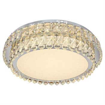 Đèn mâm tròn pha lê Netviet Ø500 x H150, 3 màu ánh sáng NC 6016