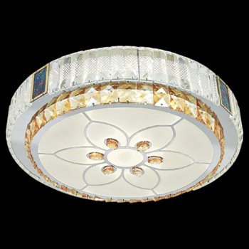 Đèn mâm tròn pha lê Ø500 x H120, 3 màu ánh sáng NC 6040