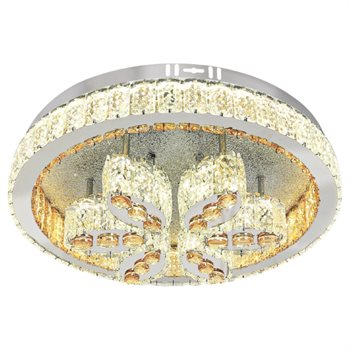 Đèn mâm tròn pha lê Ø500 x H120, 3 màu ánh sáng NC 6041