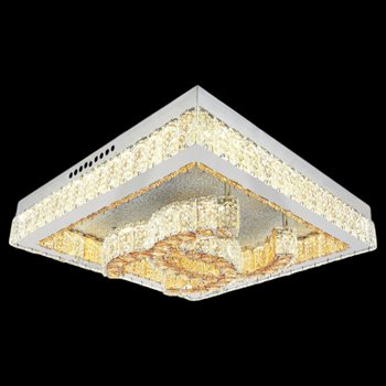 Đèn mâm vuông pha lê Ø500 x H110 3 màu ánh sáng NC 6044