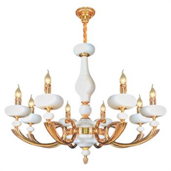 Đèn chùm đồng phong cách cổ điển Ø850*H650+600, E14*8 lamp NC 6054/8