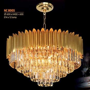 Đèn chùm pha lê Netviet Ø600 x H400 + 600, E14 x 12 lamp NC 8005