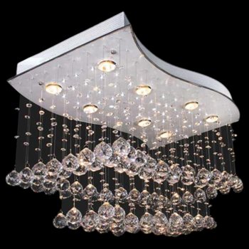 Đèn thả pha lê xoắn 800*500*H500, Led 3W*8 lamp, 3 chế độ, 128 crystals 1 K9 NC 8050