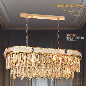 Đèn chùm pha lê phong cách cổ điển Ø800-350*H300+500 - E14*10 lamp NC 81989 C