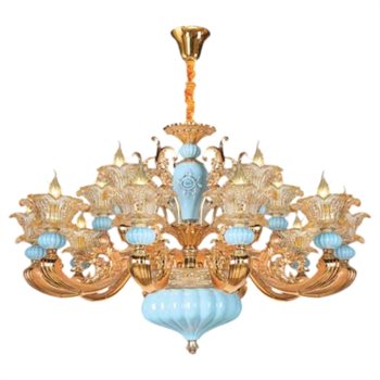 Đèn chùm đá Ø950 x H600 + 500, E14 x 15 lamp NC 9220/10+5