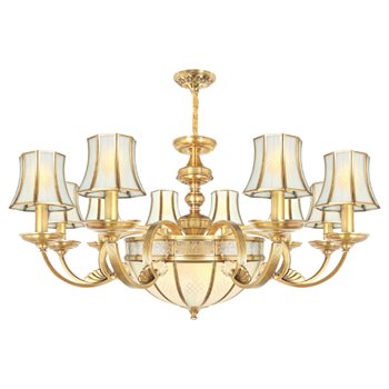 Đèn chùm đồng Netviet Ø1030*H550+500, E27*5 lamp, E14*10 lamp W23Kg NC 9532/10