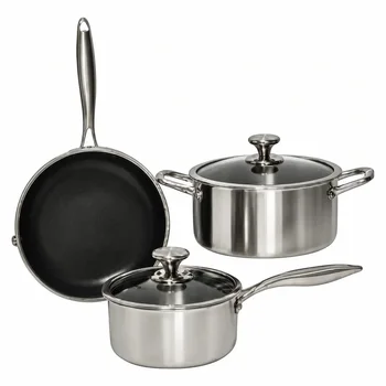 Bộ 3 nồi chảo Inox Nanoco NCWR550 NCWR550