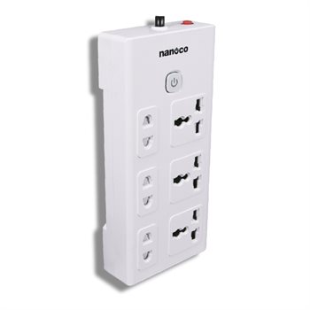 Ổ cắm kéo dài Nanoco NES3332 3 lỗ cắm đa năng, 3 lỗ cắm 2 chấu và 1 công tắc NES3332-5