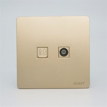 Ổ cắm TV đầu cuối & Ổ cắm mạng 8 cổng CHINT NEW2-M21204 NEW2-M21204