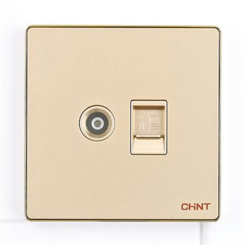 Ổ cắm TV đầu cuối & Ổ cắm mạng 8 cổng CHINT NEW2-S21204 NEW2-S21204