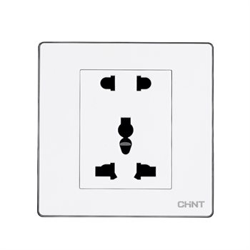 Ổ cắm đơn 2 chấu và 3 chấu đa năng CHINT NEW6-D11140 13A 250V NEW6-D11140