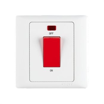 Bộ công tắc bình nóng lạnh CHINT NEW7-G00190 White 45A 250V có đèn báo NEW7-G00190