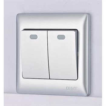 Công tắc đôi 1 chiều CHINT NEW7-G00308A 10AX 250V NEW7-G00308A