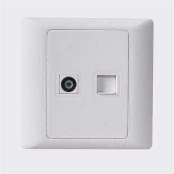 Ổ cắm Tivi, ổ cắm mạng Cat 5e CHINT NEW7-G21200A NEW7-G21200A