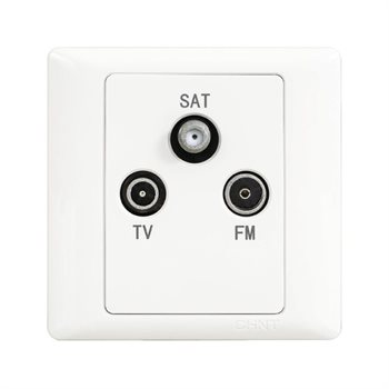 Ổ cắm truyền hình vệ tinh và đài phát thanh TV-SAT-FM CHINT NEW7-G32900 NEW7-G32900