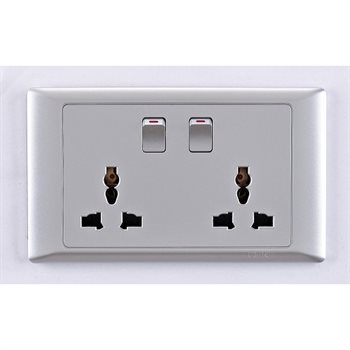 Ổ cắm đa năng đôi CHINT NEW7-G41928 12A 250V có công tắc NEW7-G41928