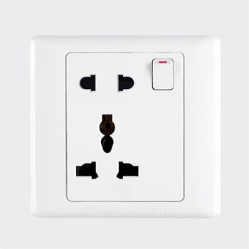 Ổ cắm 2 chấu và ổ cắm đa năng CHINT NEW7-G42360 13A 250V có công tắc NEW7-G42360