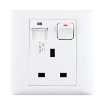 Ổ cắm đơn 3 chấu có USB CHINT NEW7-G42720 NEW7-G42720