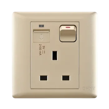 Ổ cắm đơn 3 chấu có USB CHINT NEW7-G42722 NEW7-G42722