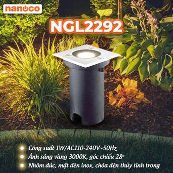 Đèn sân vườn LED âm đất vuông L67xW67xH117mm NGL2292