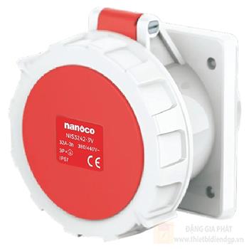 Ổ cắm công nghiệp gắn âm dạng thắng cho Container loại kín nước Nanoco NIS3242-3V