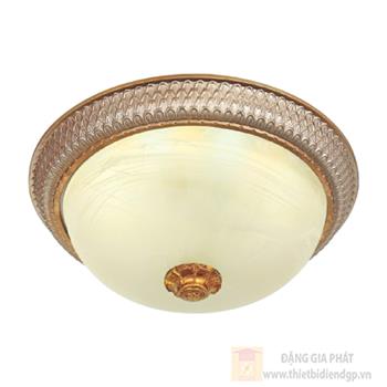 Đèn mâm tròn nhựa chao thủy tinh Led 12W Ø320 x H120 NM 2011