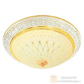 Đèn mâm tròn nhựa chao thủy tinh Led 12W Ø320 x H110 NM 2013
