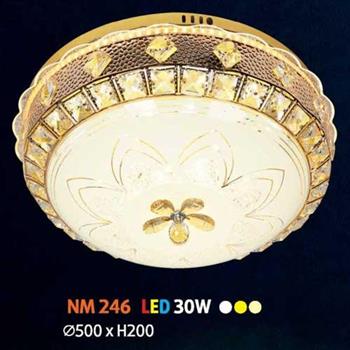 Đèn mâm tròn mica led 30W, Ø500 x H200, 3 màu ánh sáng NM 246 LED