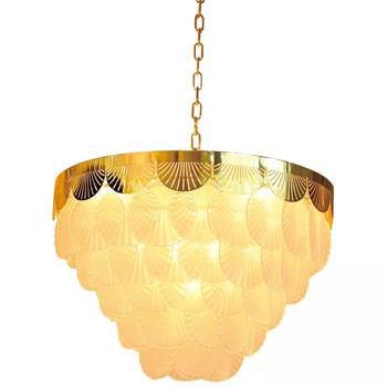 Đèn thả chùm thủy tinh hình vỏ sò cho phòng khách lãng mạn Venus NP86022 NP86022