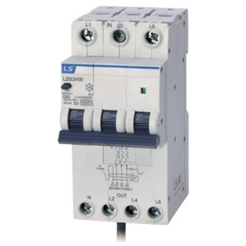 Cầu dao chống rò RCBO LS LB63HW 3P+N 10KA LB63HW 3P+N