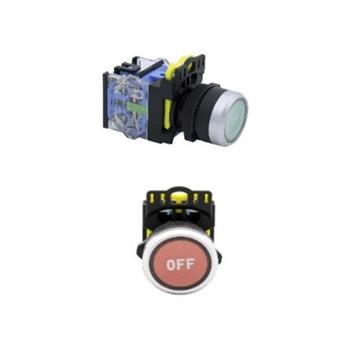 Nút nhấn nhả Ø22 IP65 OMEGA núm phẳng có ký hiệu ON/OFF OMG-PBH-10B