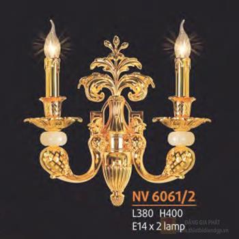 Đèn tường nến đồng phong cách cổ điển L380*H400 - E14*2 Lamp NV 6061/2