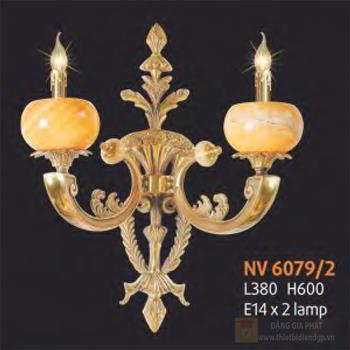 Đèn tường nến đồng phong cách cổ điển L380*H600 - E14*2 Lamp NV 6079/2