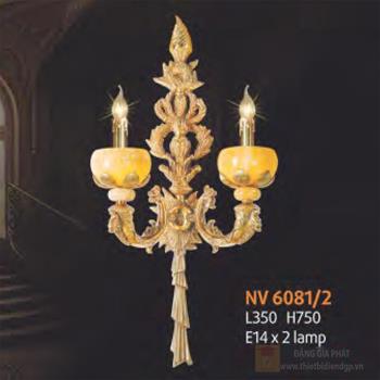 Đèn tường nến đồng phong cách cổ điển L350*H750 - E14*2 Lamp NV 6081/2