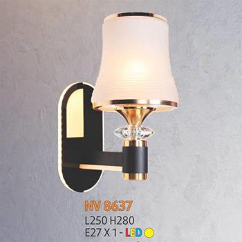 Đèn tường trang trí L250*H280 - E27*1 + Led ánh sáng vàng NV 8637
