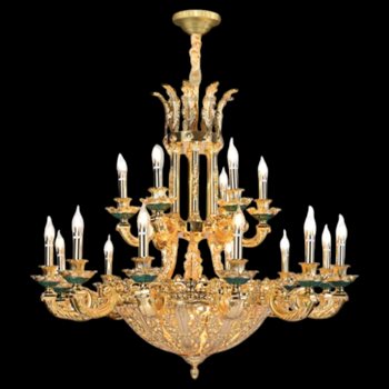 Đèn Chùm Đồng nguyên chất - Xi mạ vàng Euroto Ø1090*H1020 + 500 - E14*22 CD-492/12+6