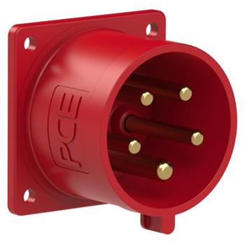Phích cắm công nghiệp âm 5 pha PCE dạng thẳng F625-6 32A IP44 F625-6