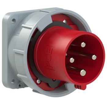 Phích cắm công nghiệp âm PCE F634-6 4P 63A,6H,IP67 dạng thẳng F634-6