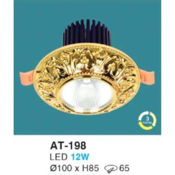 Đèn led âm trần hợp kim nhôm cao cấp HUFA Ø100*H85-12W, khoét lỗ Ø65 AT-198
