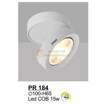 Đèn chiếu điểm gắn trần led COB 15W - Ø100*H65 - 3 màu ánh sáng - vỏ trắng PR 184