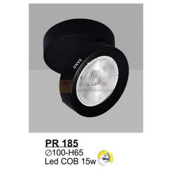 Đèn chiếu điểm gắn trần led COB 15W - Ø100*H65 - 3 màu ánh sáng - vỏ đen PR 185