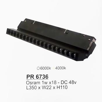 Đèn ray nam châm Sano L350*W22*H110 - Osram 1W*18 - DC 48V PR 6736