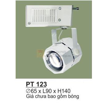 Đèn chiếu điểm thanh ray Ø65*L90*H140 (chưa bao gồm bóng) vỏ trắng PT 123