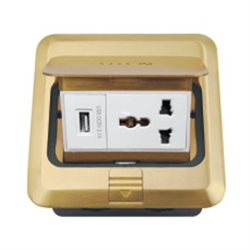 Bộ ổ cắm âm sàn 3 chấu + USB Uten S-Z13/USB S-Z13/USB