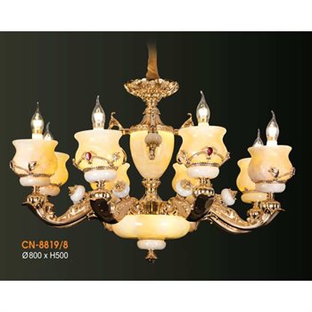 Đèn chùm nến chao đá Veronia CN-8819/8 Ø800*H500 CN-8819/8
