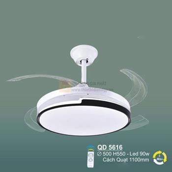 Đèn Quạt Ø500*H550 - Led 90W - 3 màu - cánh quạt 1100 mm QĐ 5616