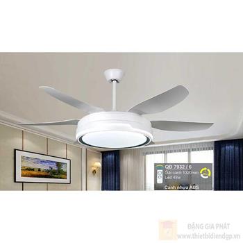 Quạt đèn Sano cánh nhựa ABS 1320 mm - LED 48W - 3 màu ánh sáng QĐ 7932/6